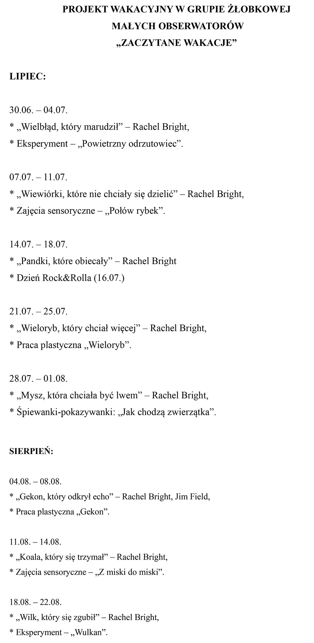 program wakacyny25 Mali Obserwatorzy zlobek