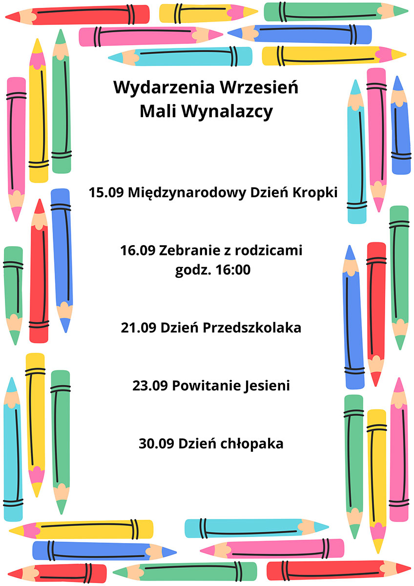 Wydarzenia Wrzesień Mali Wynalazcy ein przed